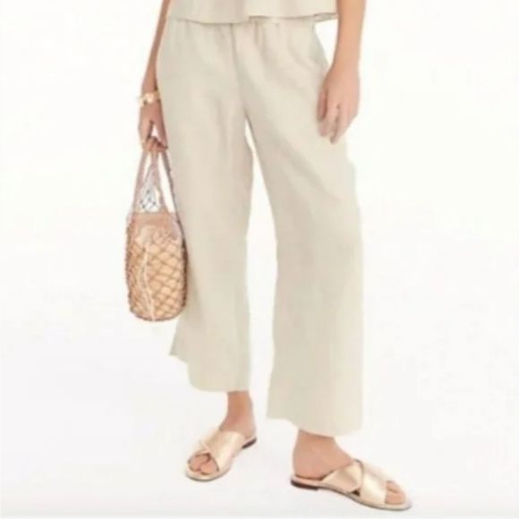 J. Crew Cream Wide Leg Pants - Picture 1 of 11